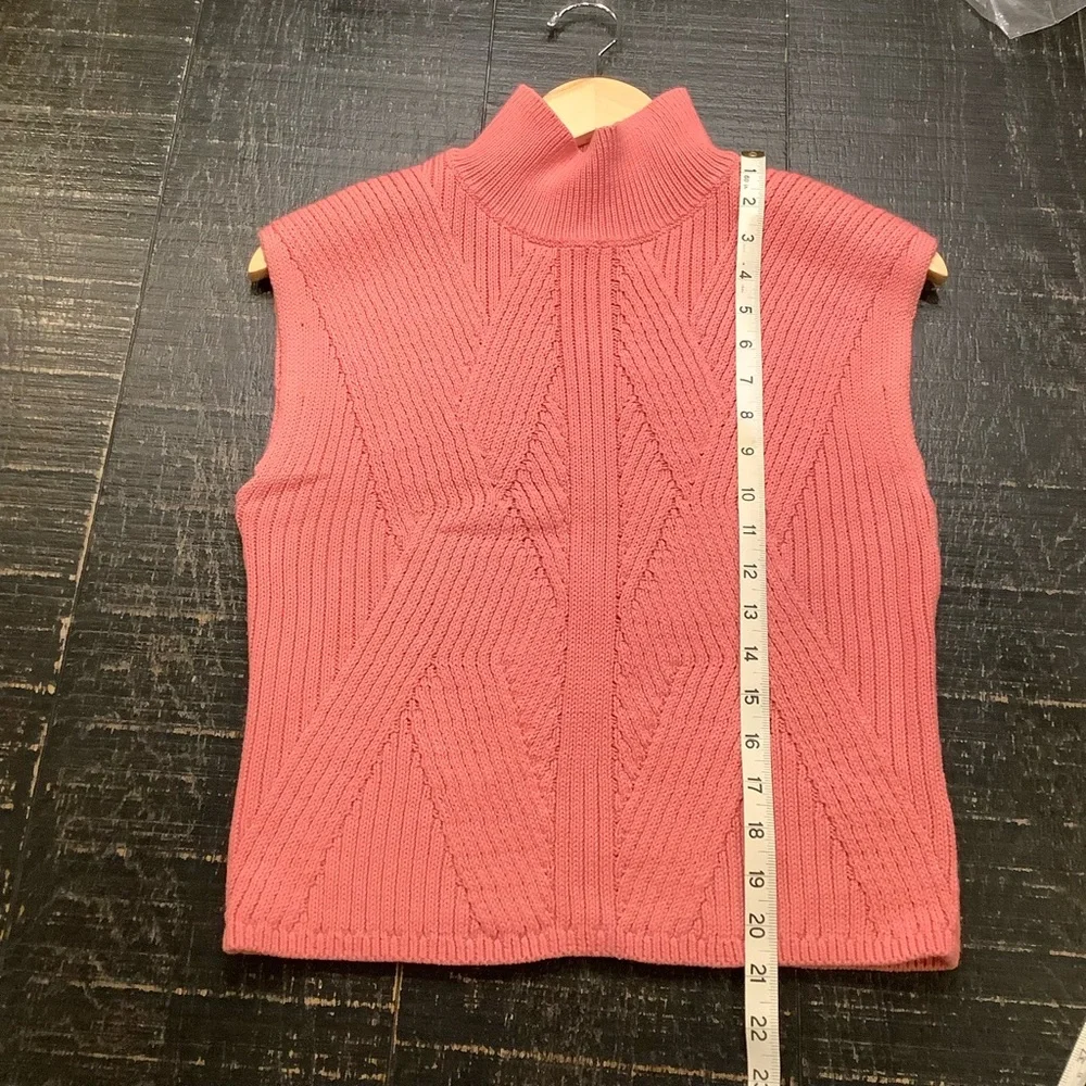 Express Coral Sleeveless Turtleneck Sweater